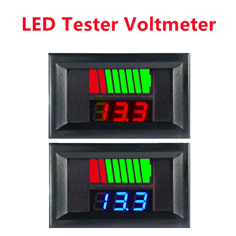Car Battery Charge Level Indicator 12V 24V 36V 48V 60V 72V Lithium Battery Capacity Meter Tester Display LED Tester Volt