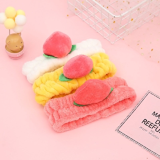 ที่คาดผม สำหรับแต่งหน้า สำหรับอาบน้ำ ลูกพีช มี 3 สี