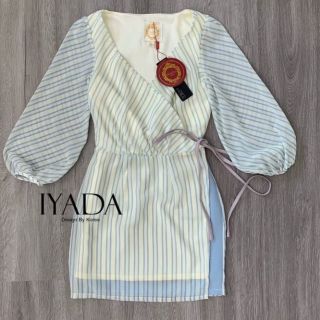 งานป้าย IYADA Size M Dressเเขนจั้มพองแพทเทิร์นใส่สไตล์กิโมโน