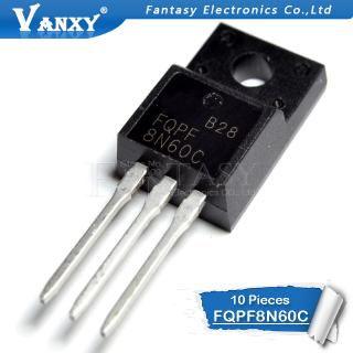 10PCS FQPF8N60C TO-220F 8N60C 8N60 TO220 FQPF8N60 new MOS FET transistor