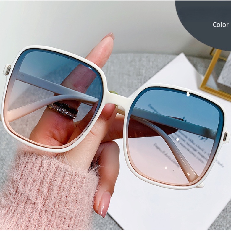 แฟชั่นกรอบขนาดใหญ่ Shades แว่นตากันแดด Eye Shades แว่นตากันแดดผู้หญิง Shades สําหรับผู้หญิง Graded แ