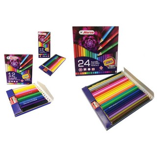 ดินสอสีไม้ สีไม้ ดินสอสี ตราม้า 12สี และ24สี พร้อมกบเหลารุ่นใหม่