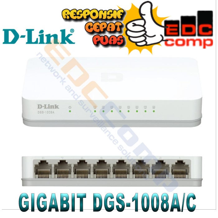 DLink 8Port Gigabit Easy Desktop Switch DGS-1008A / DGS 1008A
