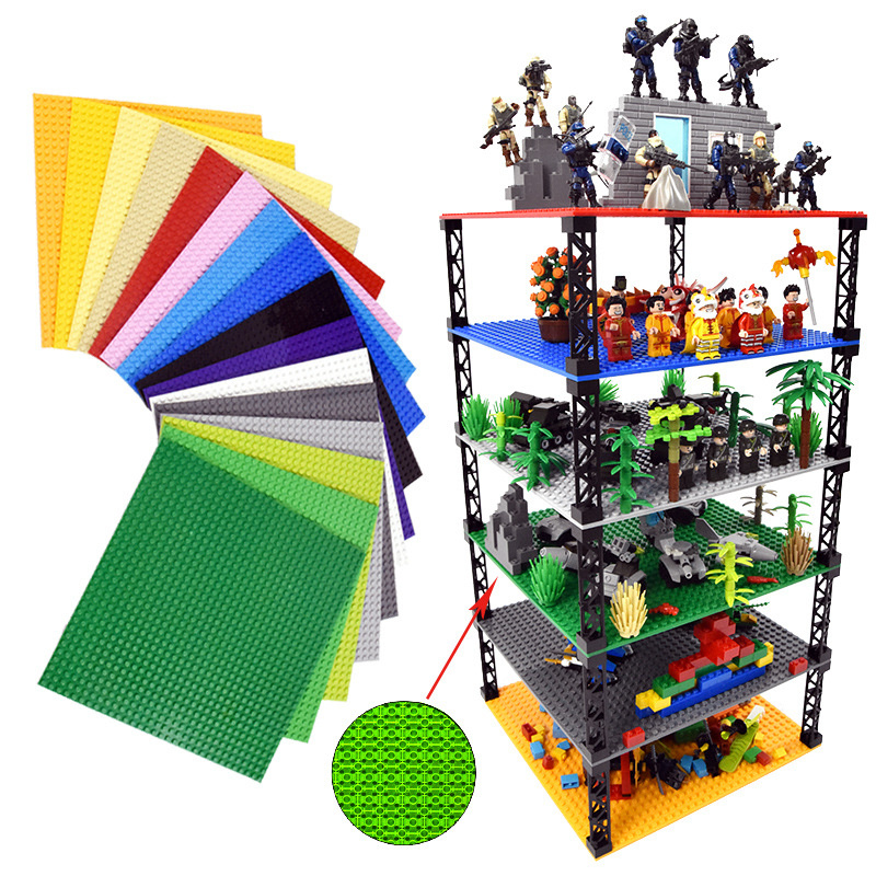 DIY Building Block Tower ของเล่นบล็อกสองด้าน Baseplate 25.6*25.6 ซม.32*32Dot อนุภาคขนาดเล็กอิฐแผ่นฐานอุปกรณ์เสริมชิ้นส่วนเด็กการศึกษาของเล่น