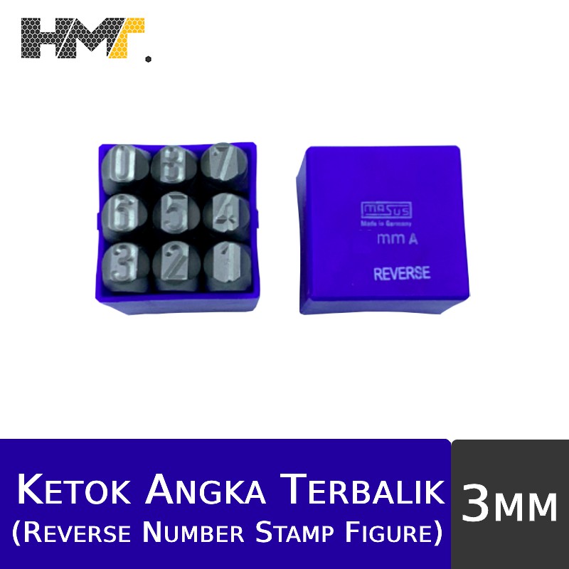 Masus Tap Reverse Number (0-9) 3mm / Number (0-9) Reverse Stamp