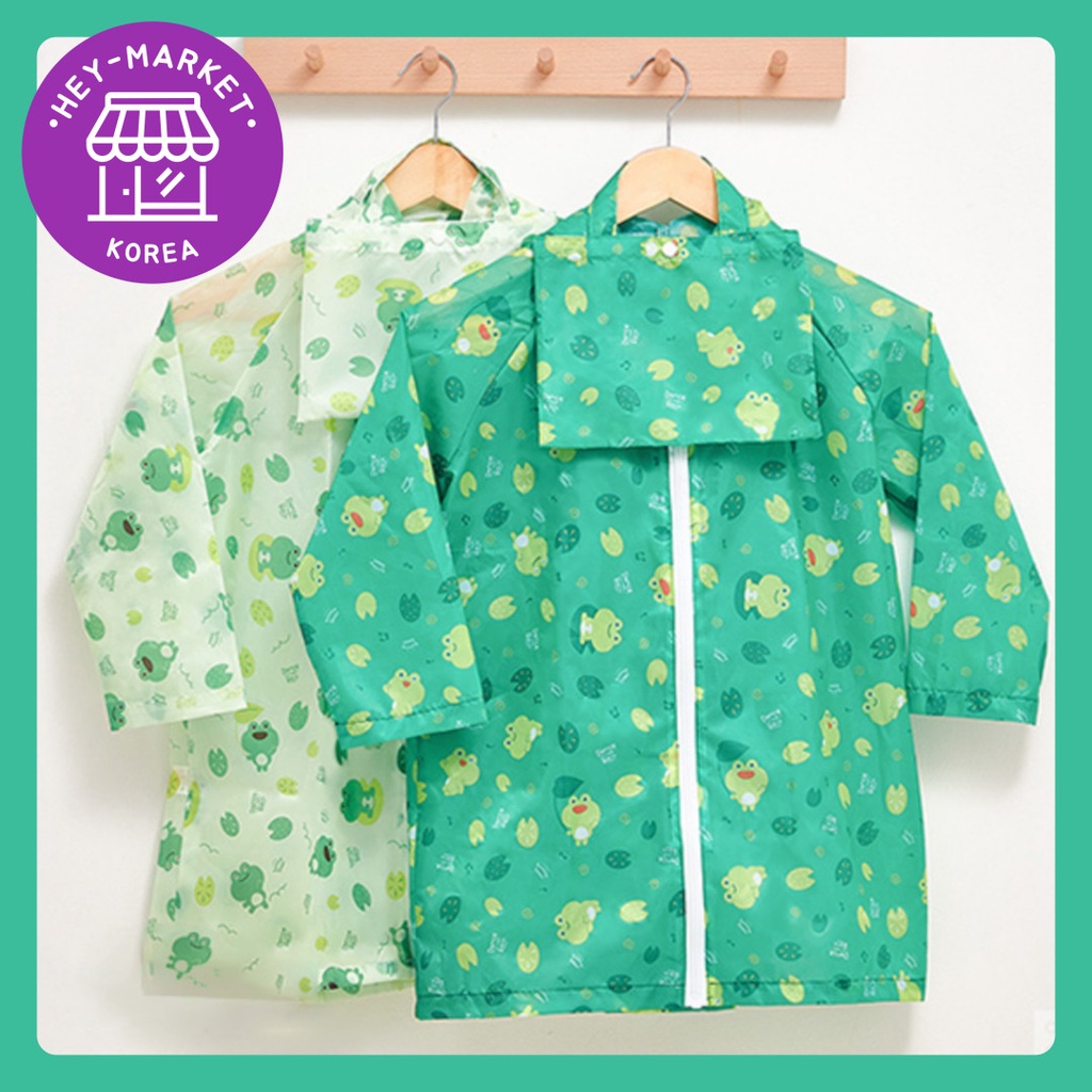 [DAISO เกาหลี] ☂️เสื้อกันฝน ลายกบ Daiso สไตล์เกาหลี สําหรับเด็ก☂️