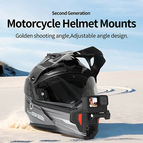 TELESIN NEW Motorcycle Helmet Bracket Stand Mount Holder ที่ยึดติดหมวกกันน็อค สายรัดคางหมวกกันน็อค GoPro Hero 9 8