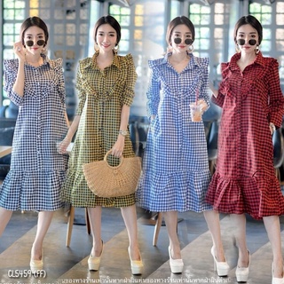 [Ead Shop] ชุดเดรสลายสก็อต