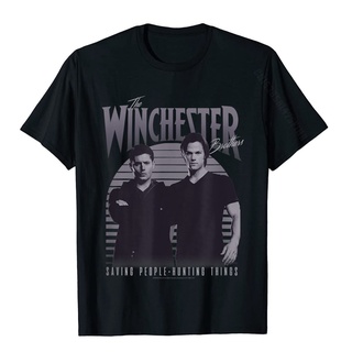 เสื้อยืดผ้าฝ้าย 100% พิมพ์ลายดอกไม้ Supernatural The Winchester Brothers สไตล์วินเทจ สําหรับผู้ชายSize S-5XL