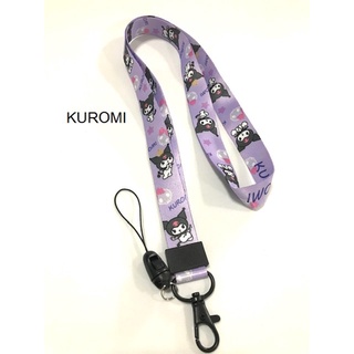 KUROMI PP สายคล้องคอ สายคล้องบัตร ห้อยโทรศัพท์ ลาย KUROMI PP น่ารัก มีก้ามปู มีห่วงเล็กถอดได้ ขนาดกว้าง 20 มิล MANOPNEST