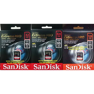 Sandisk SD ExtremePro 32GB/64GB/128GB 95MB/s ประกัน Synnex Lifetime