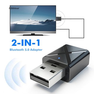 Rbtr_2 in 1 อะแดปเตอร์รับส่งสัญญาณเสียง USB บลูทูธ 5.0 AUX สําหรับ TV PC Car