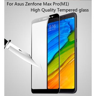 กระจกนิรภัยกันรอยหน้าจอสําหรับ asus zenfone max pro (m 1) 9 h 2 . 5 d full screencoverage