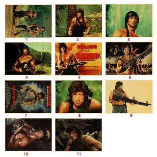 First Blood Rambo Starring โปสเตอร์สําหรับติดตกแต่งผนังบ้าน