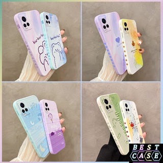 เคส Vivo V20 Pro เคสภาพวาดสีน้ํามัน เคสโทรศัพท์น่ารัก เคสป้องกันกล้อง เคสเต็มรูปแบบ เคสโทรศัพท์ ลายด้านข้าง เคสโทรศัพท์ แบบนิ่ม