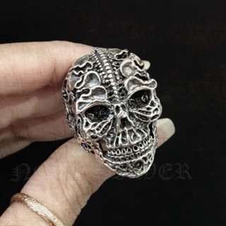 แหวน หัวกะโหลก เงินแท้ลายละเอียด  Sterling Silver 925 NSRG2349