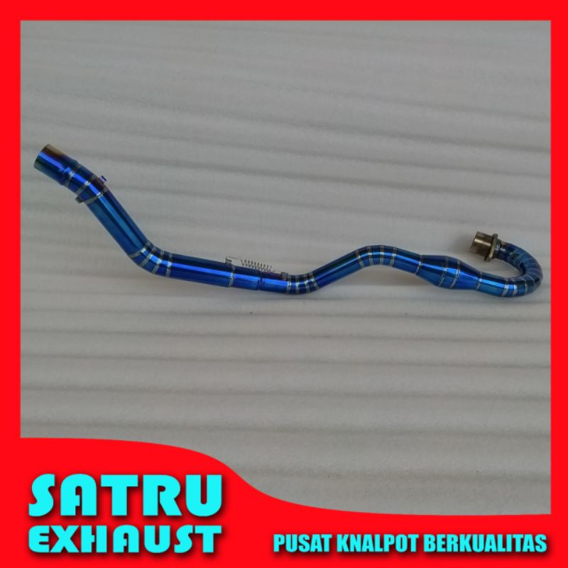 Bluemoon KLX 150 slg ท่อคอท่อไอเสียสแตนเลสหนอนเต็ม