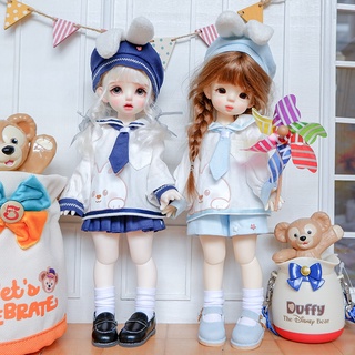 Tl【ชุดตุ๊กตา 1/6】DC6013 yosd BJD เสื้อผ้าเด็ก กระต่าย หมี ชุดกะลาสี เสื้อผ้าตุ๊กตา พลัสไซซ์ 1/6 30 ซม.