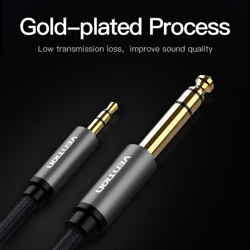 Vention สายสัญญาณเสียง 3.5 มม. ถึง 6.5 มม. สาย Aux สําหรับเครื่องเล่นซีดี