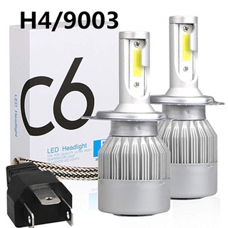 1คู่ ไฟหน้ารถยนต์ C6 LED แสงสีขาว H1 H3 H4 H7 H11 9005 9006 36W 6000K