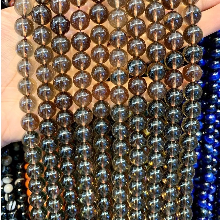 สโมกกี้ ควอตซ์ Smoky Quartz หินธรรมชาติ ทรงกลม เส้นยาว