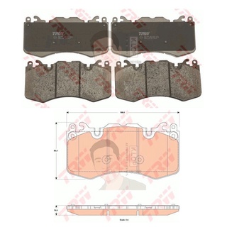 GDB1834 ผ้าเบรค-หน้า(TRW) (เนื้อผ้า COTEC) RANGE ROVER SPORT 5.0 13, ROVER DISCOVERY 4 (L405) 13 (BREMBO)