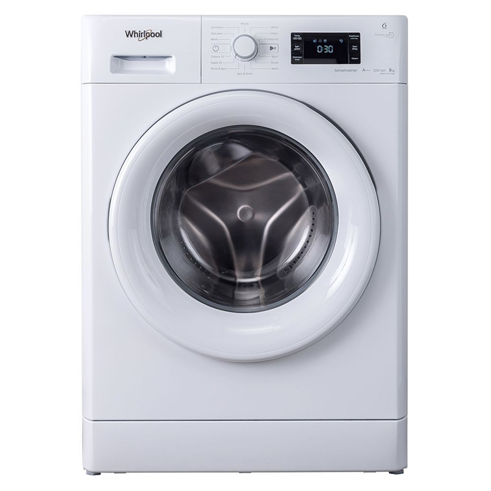 เครื่องซักผ้า เครื่องซักผ้าฝาหน้า WHIRLPOOL FWG81284W TH 8 กก. อินเวอร์เตอร์ เครื่องซักผ้า อบผ้า เครื่องใช้ไฟฟ้า FL WM W