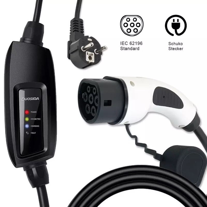 อุปกรณ์ชาร์จรถยนต์ไฟฟ้า EV charger Type 2 ตัวเดียวกับที่ค่ายรถแถม ยี่ห้อ Duosida