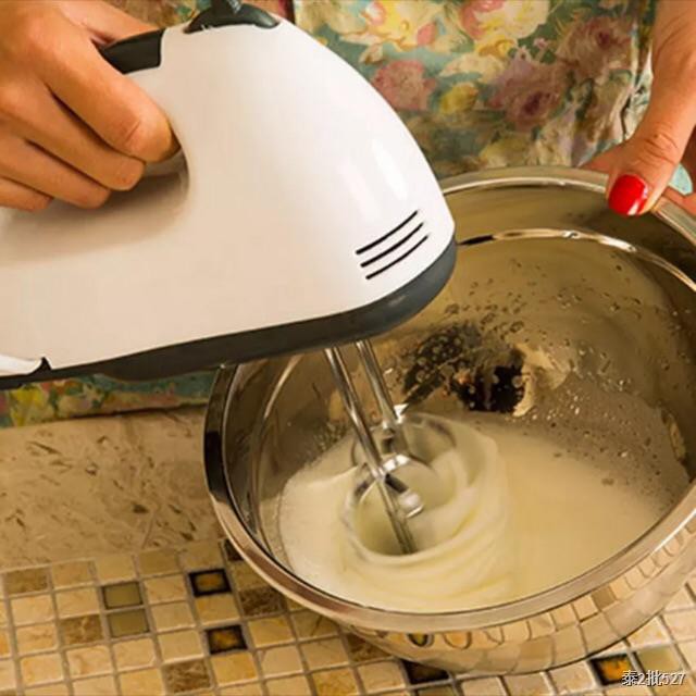 เครื่องผสมอาหาร เครื่องตีไข่ ตีแป้ง น้ำสลัด ครีมสลัด ปรับได้ 7 ระดับ Electric Handheld Mixer Egg Cream ผสมเค้ก ขนมจีน