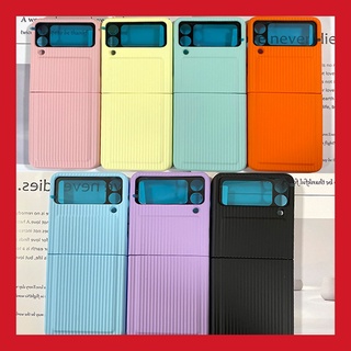 เคสโทรศัพท์มือถือ ป้องกันกระแทก ลายทาง สีมาการอง แฟชั่น สําหรับ Samsung Galaxy Z Flip 3 Flip3 5G