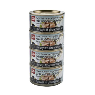 เอโร่ ปลาทูน่าก้อนในน้ำมัน 185 กรัม x 4 กระป๋อง Tuna cubes in oil 185 grams x 4 cans