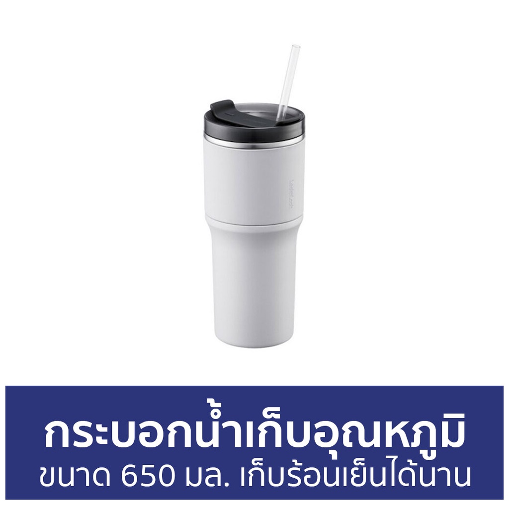 กระบอกน้ำเก็บอุณหภูมิ LocknLock ขนาด 650 มล. เก็บร้อนเย็นได้นาน LHC4277S Metro Drive Tumbler - กระติ