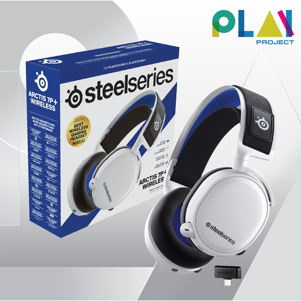 หูฟัง SteelSeries Gaming Headset Arctis 7P Plus Wireless White [หูฟังเกมมิ่ง] [หูฟัง PS4/PS5/Nintendo Switch/PC]