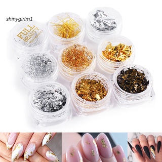 [SG] อุปกรณ์ตกแต่งเล็บ เลื่อมฟอยล์สีทอง สีเงิน สําหรับผู้หญิง