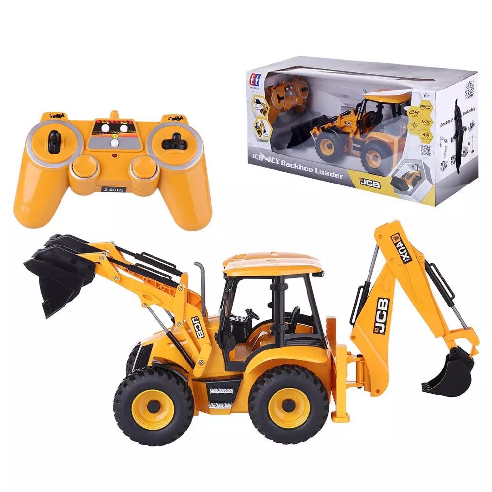 Remote Control Backhoe Kids Construction Loader RC Toy Excavator Wheeled Toys 