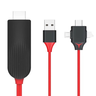 แท้❗️(L7-8)3in1 USB to HDMI Cable สำหรับ​ไลน์นี้​และTypeC/Micro​ USB