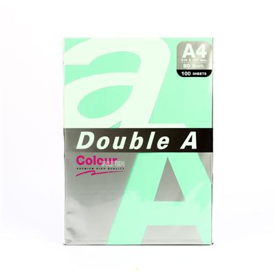 กระดาษสีถ่ายเอกสาร A4 80 แกรม สีเขียว (100 แผ่น) Double A Copy color paper A4 80 gram green (100 she