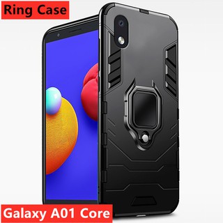 Magnetic car ring holder phone case Samsung Galaxy A01 Core A01Core Mobile phone shell magnetic car ring bracket military-grade anti-fall shock-proof hard shell cover