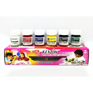 สีโปสเตอร์ ตรเคนตั้น รุ่น ครีเอทีฟ คิดส์ ชุด 6 สี พร้อมพู่กันและจานสี กล่องชมพู