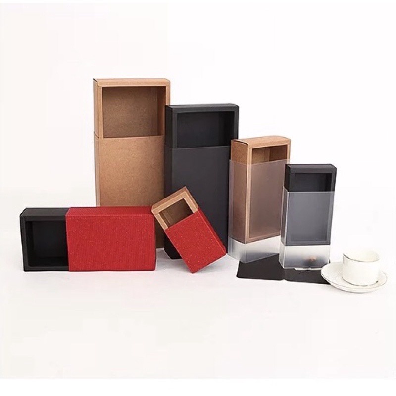 พร้อมส่ง(ขายปลีก ขั้นต่ำ3ใบ) กล่องฝาพลาสติกขุ่น แบบกระดาษ ใส่ของขวัญ ของชำร่วย ของฝาก ขนม คุกกี้