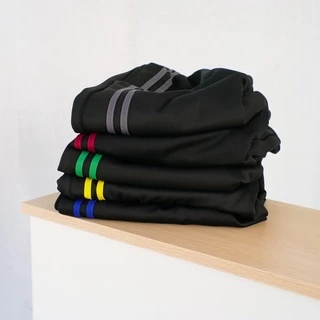 กางเกงวอร์มขาปล่อย แถบคู่สีเทา ผ้าวอร์มใส่สบาย
