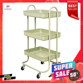 ชั้นวางของ 3 ชั้น มีล้อ STACKO ST25346 46x39.5x87 ซม. สีเขียวโอลีฟ3-TIER UTILITY CART STACKO ST25346 46X39.5X87CM OLIVE