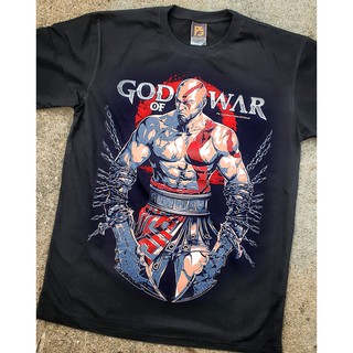 GOD OF WAR เทพเจ้าหัวนมดำ ถล่มตำนานนอร์ท เครโทส ก็อดออฟวอร์ T-shirt เสื้อยืด สกรีนลาย Silk Screen S M L XL XXL