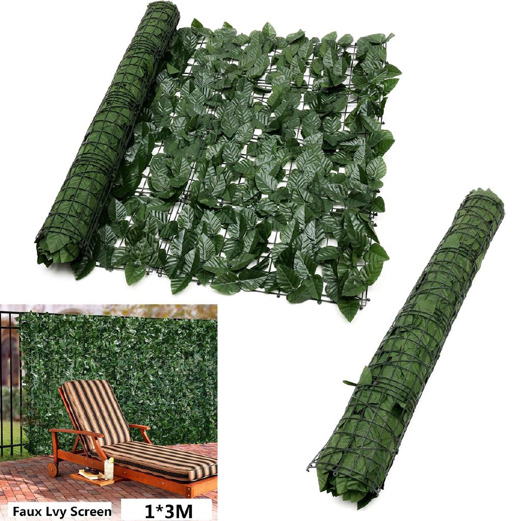 SHOUSE Artificial Hedge Roll Screening Ivy Leaf Garden Fence Privacy Screen 1m x 5m