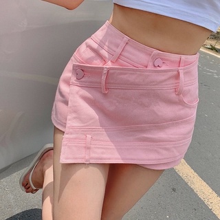 Theyourlooks ♡ พร้อมส่ง Pink heart skirt pants กระโปรงกางเกง สีชมพู น่ารักมาก 👀💖 (TYL464)