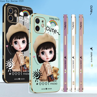 Realme C21 C21Y C25Y C25 C25S C12 C35 C20 C20A C15 C11 C1 C3 2021 เคสเรียวมี สำหรับ Case Cartoon Cute Girl TPU เคส เคสโทรศัพท์ เคสมือถือ