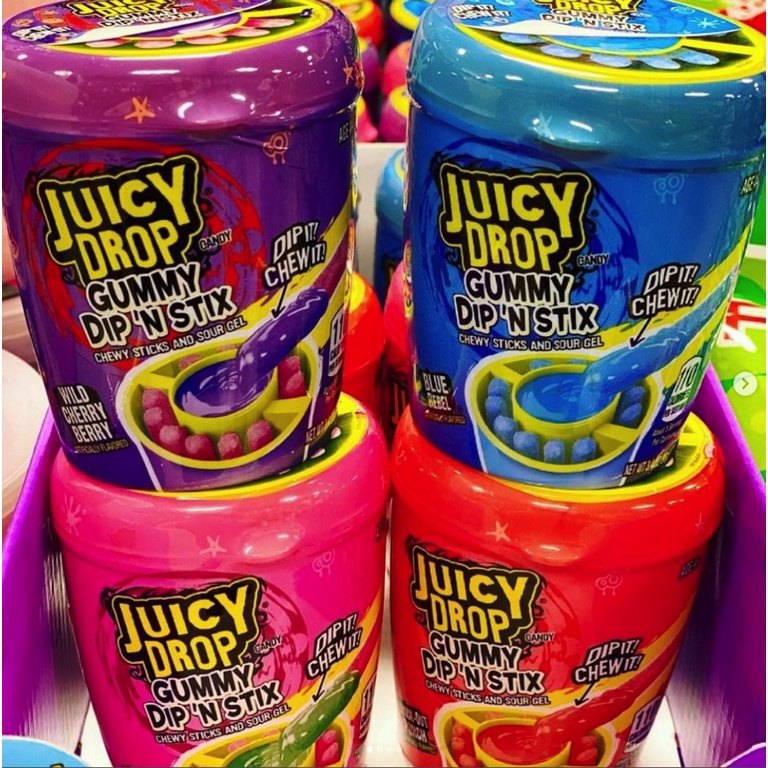 Juicy Drop Dip n Stix Sweet & Sour Candy ขนม usa