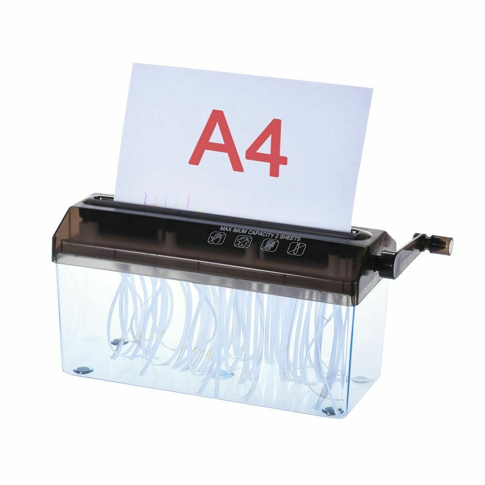 เครื่องย่อยกระดาษ เอกสาร เครื่องทำลายกระดาษ มือหมุน ขนาด A4 (มีสีให้เลือก)