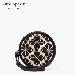 KATE SPADE NEW YORK SPADE FLOWER JACQUARD ROUND COIN PURSE K7839 กระเป๋าใส่เหรียญ