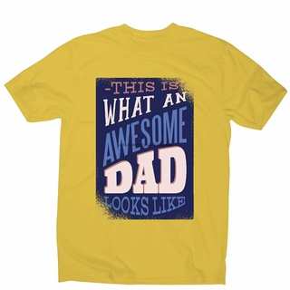 เสื้อยืดพิมพ์ลายแฟชั่น เสื้อยืด ลาย Awesome dad 2 สําหรับผู้ชาย